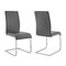 Armen Living Amanda Contemporary Side Chair in Gray Faux Leather and Chrome Finish, PK2 LCAMSIGR - alternate 1